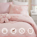 Gracie - Full/Queen Floral Reversible Comforter Set With Flower Throw Pillow - Pink - Simple Home Plus