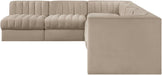 Rummi - Velvet Performance Fabric Upholstered 6 Piece Modular Sectional - Simple Home Plus