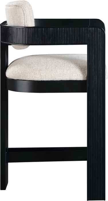 Sacha - Linen Stool With Black Base - Simple Home Plus