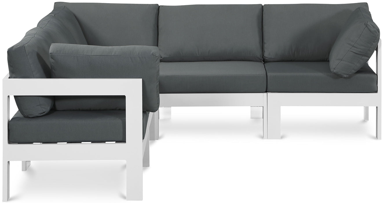 Nizuc - Outdoor Patio 5 Piece Modular Sectional With White Frame - Simple Home Plus