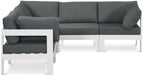 Nizuc - Outdoor Patio 5 Piece Modular Sectional With White Frame - Simple Home Plus