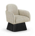 Marlowe - Linen Textured Fabric Upholstered Swivel Accent Chair - Stained Black - Simple Home Plus