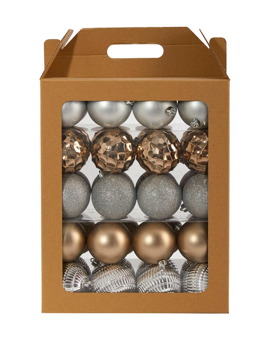 Holiday Shatterproof 40 Count Xmas Tree Ornament Set 80mm