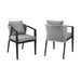 Palma - Outdoor Patio Dining Chairs In Aluminum And Wicker With Gray Cushions - (Set Of 2) - Simple Home Plus