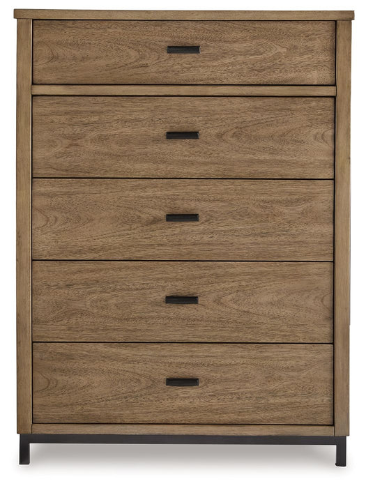 Tomtyn - Light Brown - Five Drawer Chest - Simple Home Plus