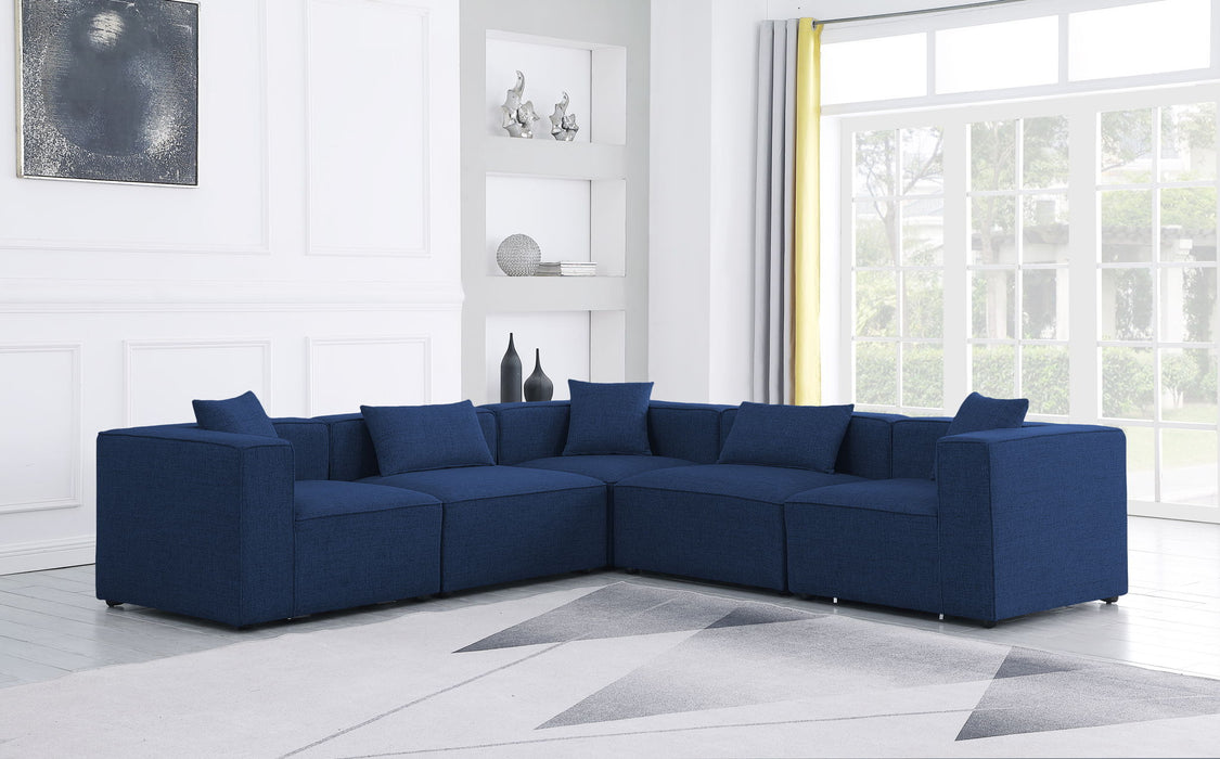 Cube - Linen 5 Piece Modular Corner Sectional - Simple Home Plus