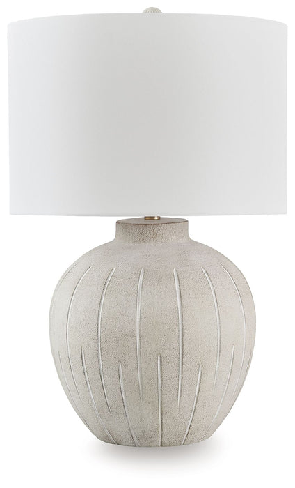 Calbert - Warm Gray - Poly Table Lamp - Simple Home Plus