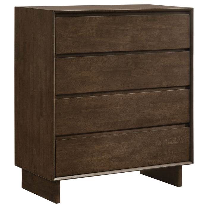 Glenwood - 4-Drawer Chest Of Drawers - Warm Brown - Simple Home Plus