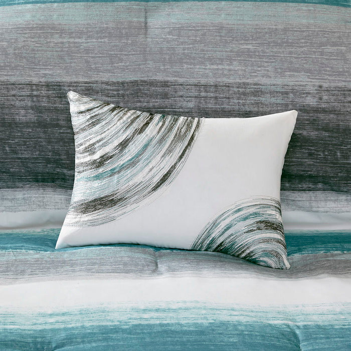 Saben - Queen Complete Comforter And Sheet Set - Aqua - Simple Home Plus