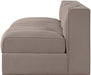 Rummi - Velvet Performance Fabric Upholstered 2 Piece Modular Armless Loveseat - Simple Home Plus