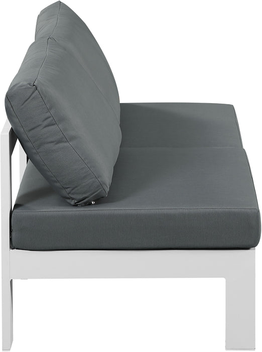 Nizuc - Outdoor Patio 2 Seat Armless Modular Sofa With White Frame - Simple Home Plus