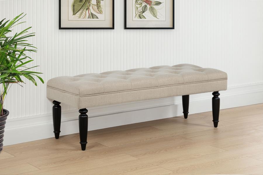 Marsha - 52" Upholstered Entryway Accent Bench - Latte - Simple Home Plus