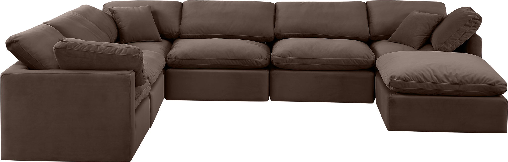 Indulge - Velvet 7 Piece Modular Sectional - Simple Home Plus