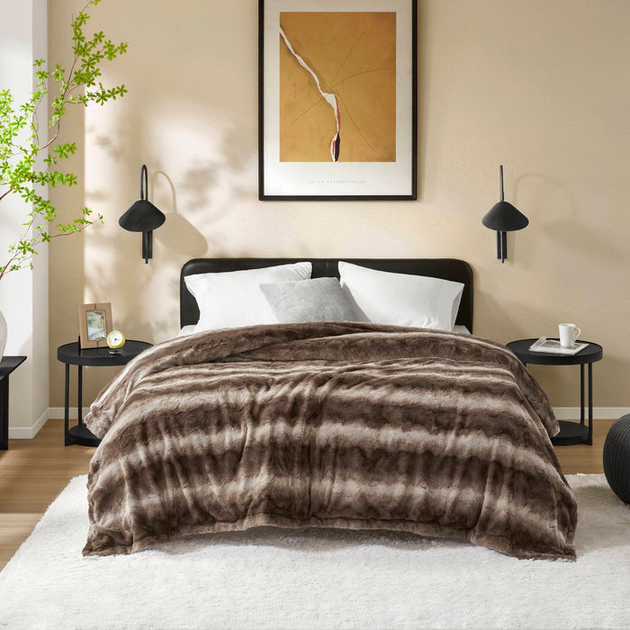 Zuri - 90" x 90" Blanket - Brown - Simple Home Plus