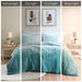 Brielle - Ombre Shaggy Long Comforter Mini Set - Blue - Simple Home Plus