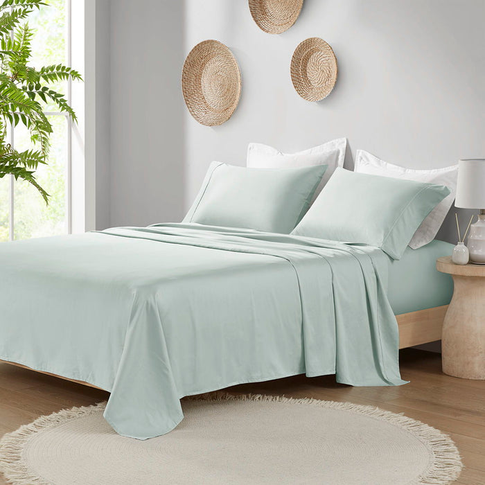 300 Thread Count Organic Cotton - King Deep Pocket Sheet Set - Aqua - Simple Home Plus
