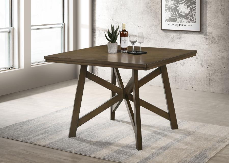 Canfield - Square Counter Height Dining Table - Brown - Simple Home Plus