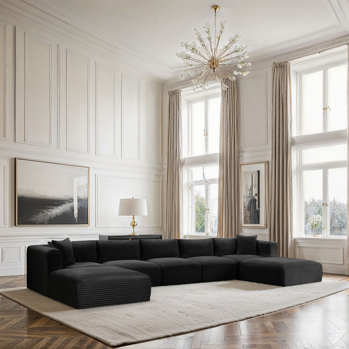 Shaggy - 7 Piece Modular Sectional With 2 Ottomans - Simple Home Plus