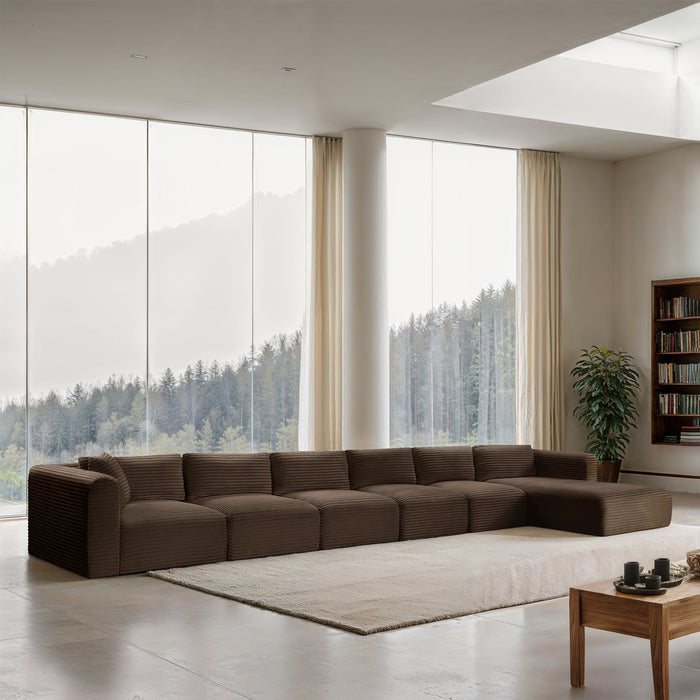 Shaggy - 6 Piece Modular Sectional With Chaise - Simple Home Plus