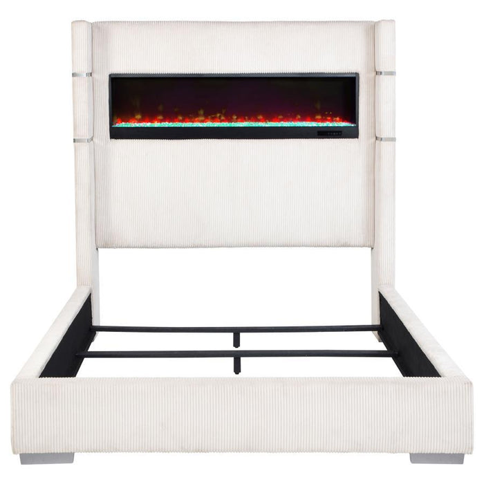 Tisdall - Upholstered Fireplace Bed - Simple Home Plus