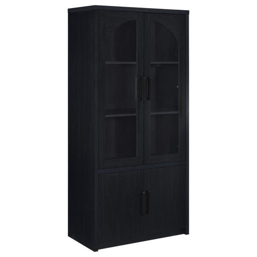 Riva - 4-Door Tall Accent Display Cabinet LED Lighting - Black - Simple Home Plus