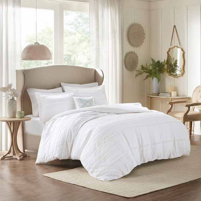 Celeste - 4 Piece 2-in-1 Duvet Set - White - Simple Home Plus