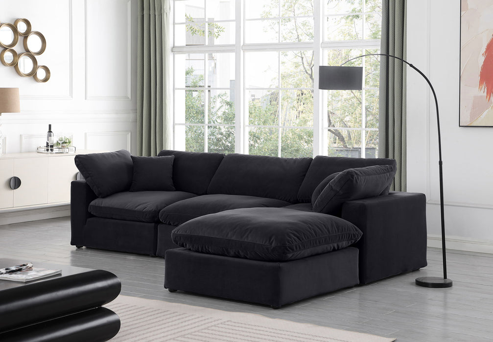 Comfy - 4 Piece Velvet Modular Sectional With Chaise - Simple Home Plus