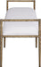 Axis - Linen Textured Cream Fabric Upholstered Bench - Simple Home Plus