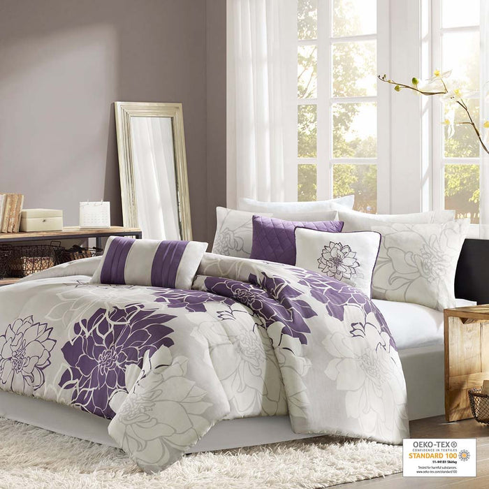 Lola - California King Comforter Set - Purple - Simple Home Plus