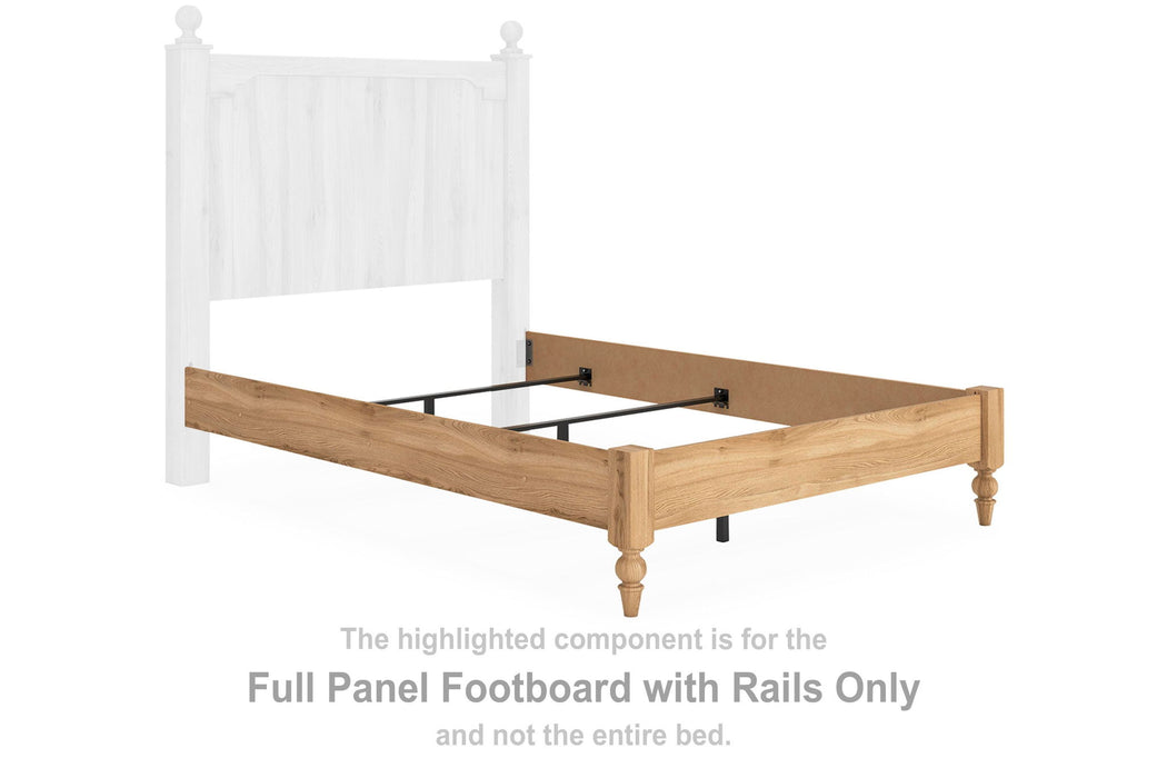 Aleaport - Full Panel Footboard With Rails - Warm Brown - Simple Home Plus