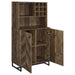 Mendoza - 2 Door Home Bar Cabinet Wine Storage - Rustic Oak - Simple Home Plus