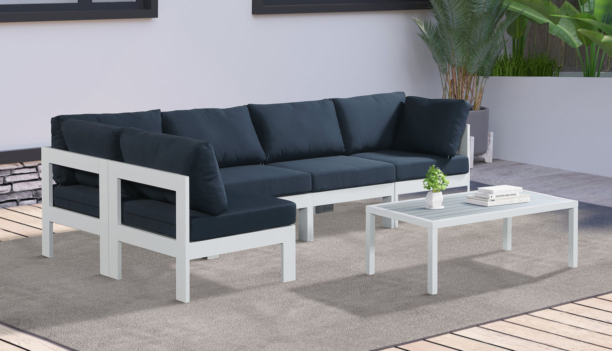 Nizuc - Outdoor Patio 5 Piece Modular Sectional With White Frame - Simple Home Plus