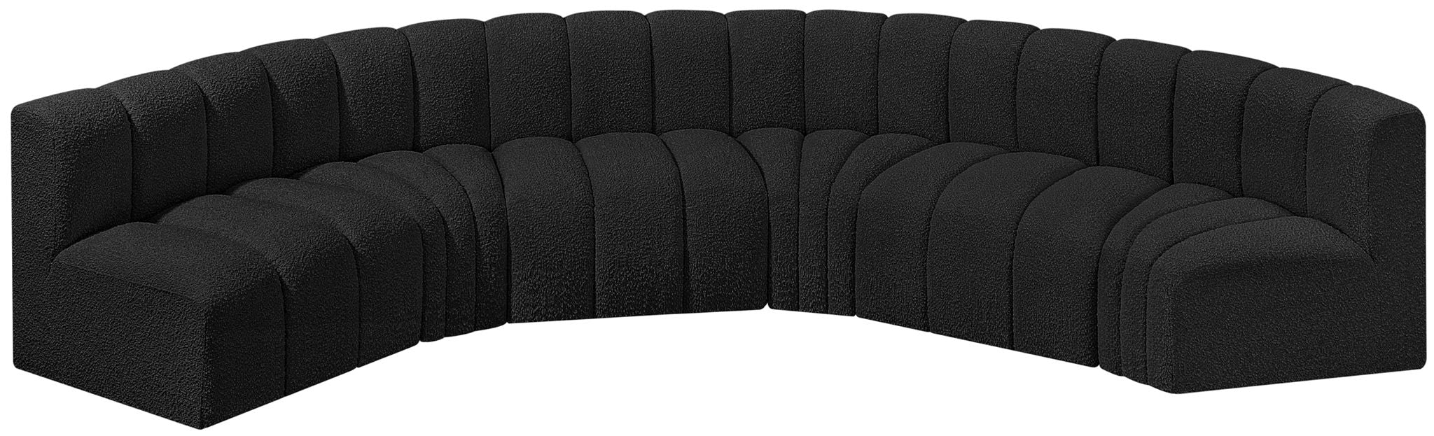 Arc - Boucle Fabric 6 Piece U-Shaped Modular Sofa - Simple Home Plus