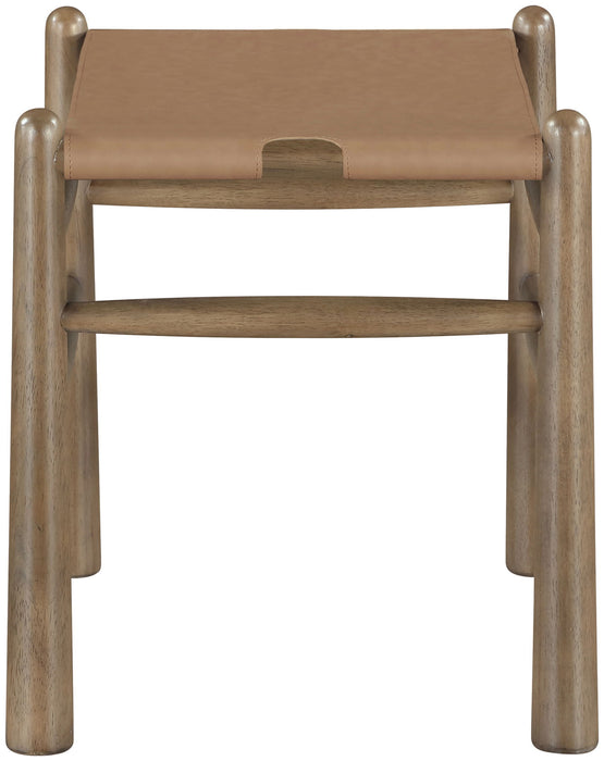 Santos - Faux Leather Upholstered Bench - Walnut Frame - Simple Home Plus