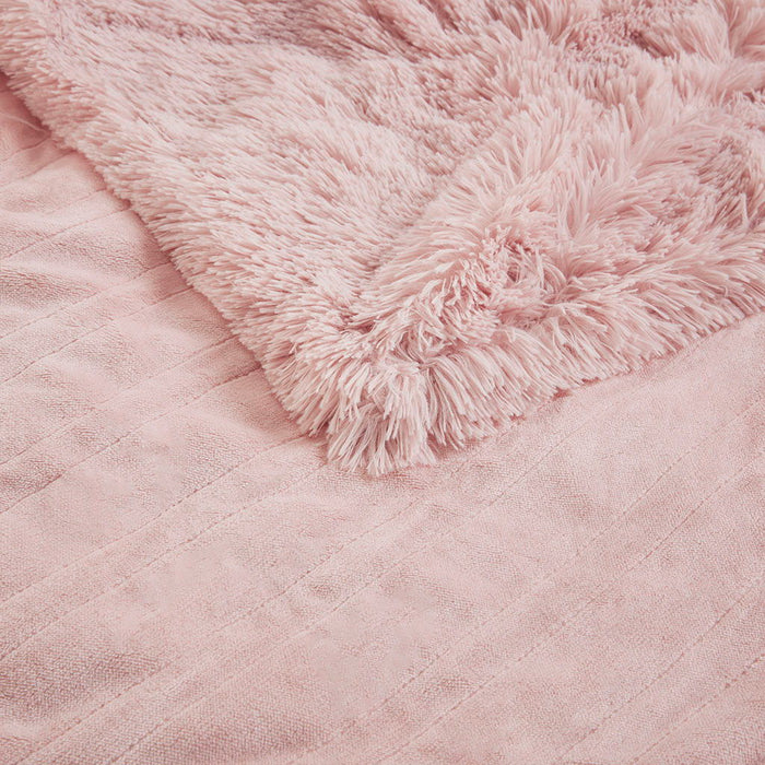 Malea - Shaggy Heated Throw - Blush - Simple Home Plus