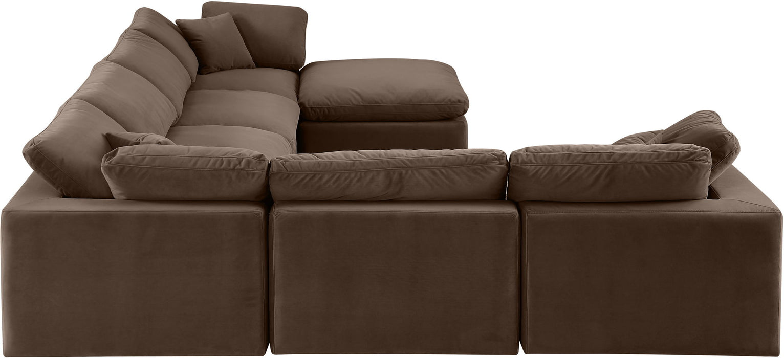 Comfy - 7 Piece Velvet Modular Sectional With Chaise - Simple Home Plus