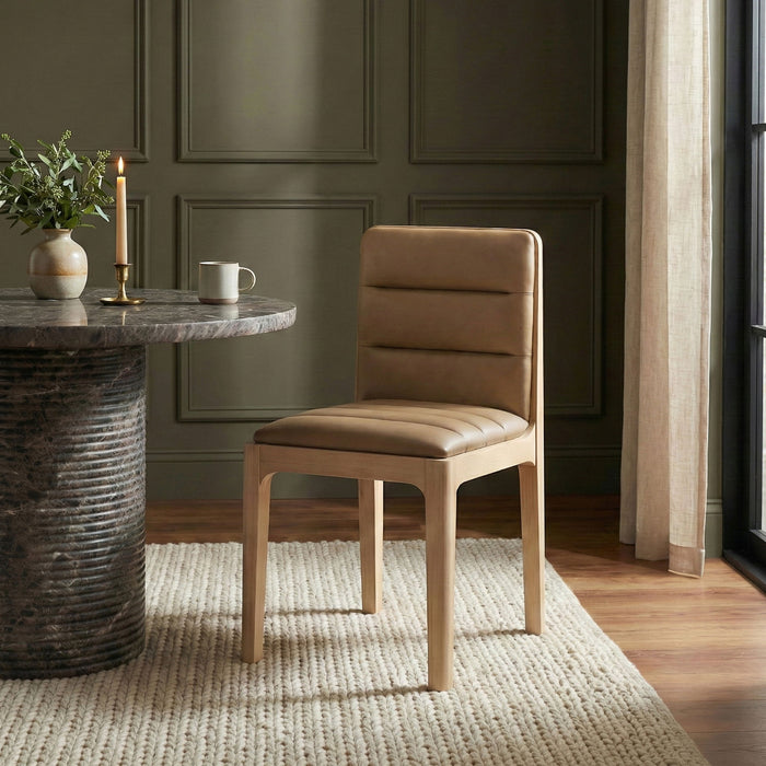 Ellis - Vegan Leather Upholstered Dining Chair (Set of 2) - Tan / Natural - Simple Home Plus