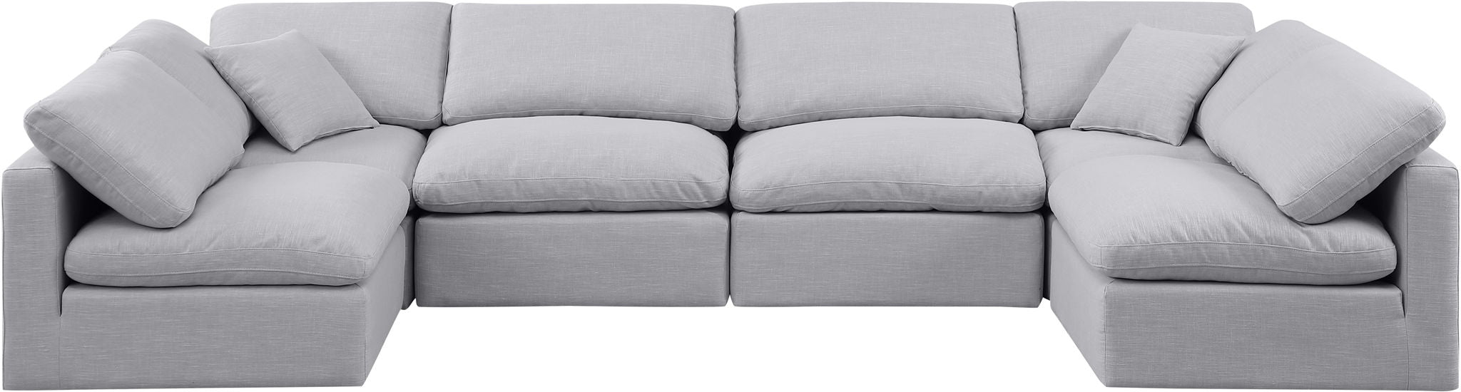 Indulge - Linen 6 Piece Modular U-Shaped Sectional - Simple Home Plus