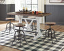Valebeck - Rectangular Dining Room Counter Table - White / Brown - Simple Home Plus