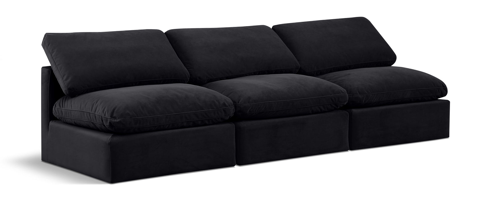 Indulge - Velvet 3 Seat Modular Armless Sofa - Simple Home Plus