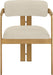 Aurum - Vegan Leather Upholstered Dining Chair With Brushed Brass Base (Set of 2) - Simple Home Plus