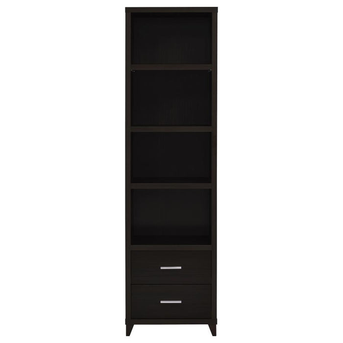 Lewes - 4-Shelf Engineered Wood Media Tower - Cappuccino - Simple Home Plus