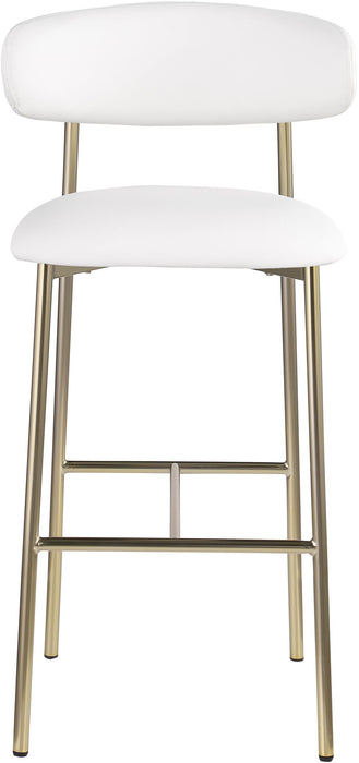 Lupita - Vegan Leather Upholstered Bar Stool With Brushed Gold Frame (Set of 2) - Simple Home Plus