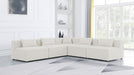 Cube - Linen 5 Piece Modular Corner Armless Sectional - Simple Home Plus