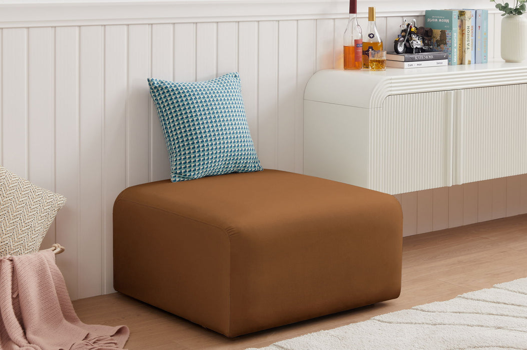 Arc - Velvet Ottoman - Saddle - Simple Home Plus