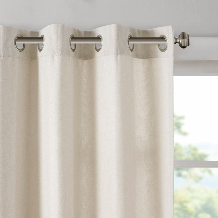 Englewood - 63" Solid Piece Dyed Grommet Top Window Panel - Natural - Simple Home Plus