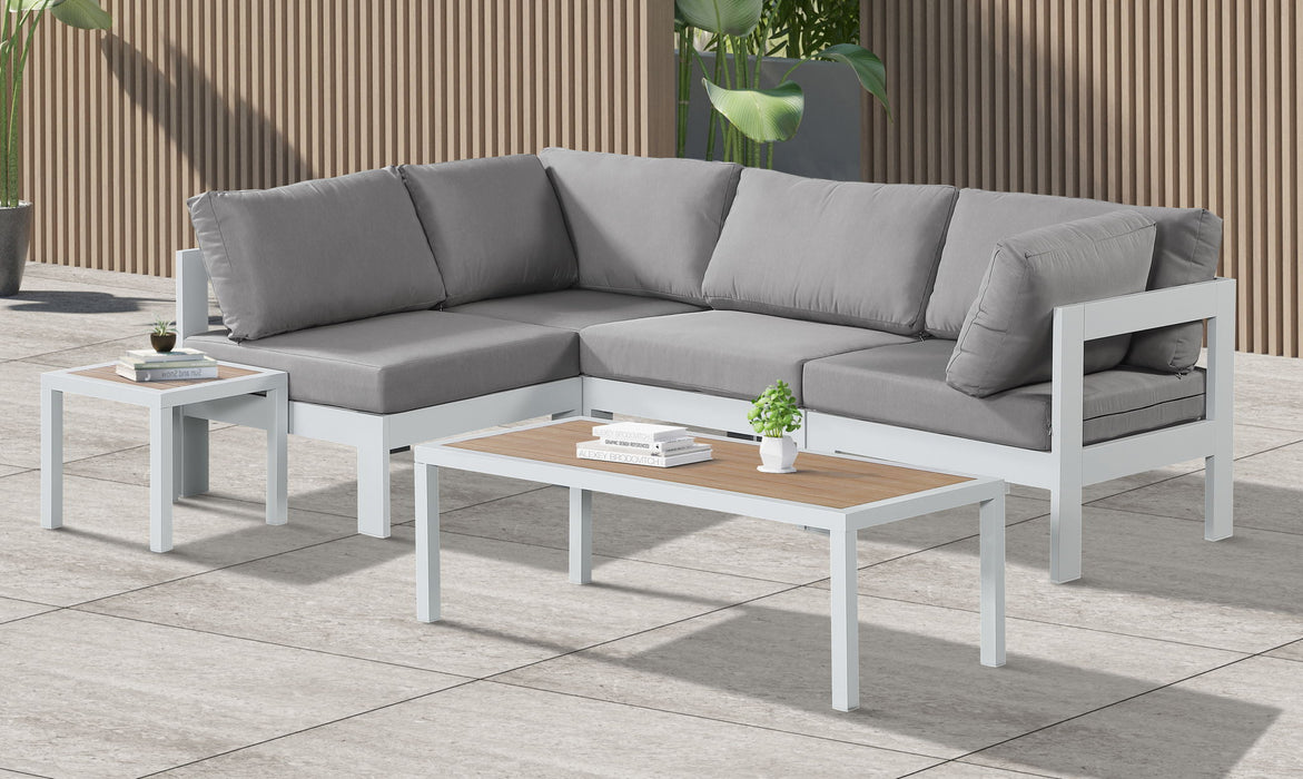 Nizuc - Outdoor Patio 4 Piece Modular Sectional With White Frame - Simple Home Plus
