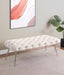 Ella - Upholstered Tufted Bench Metal Legs - Simple Home Plus