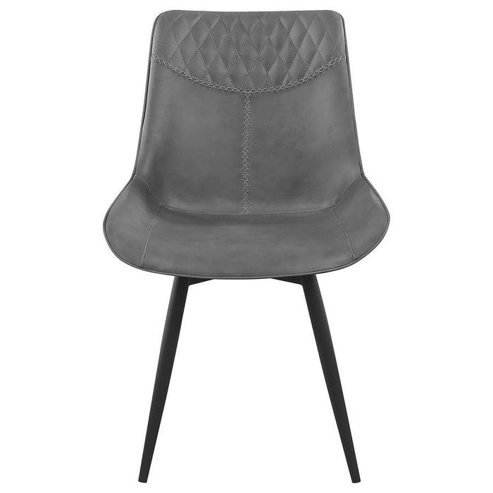 Brassie - Upholstered Swivel Dining Side Chair (Set of 2) - Gray - Simple Home Plus