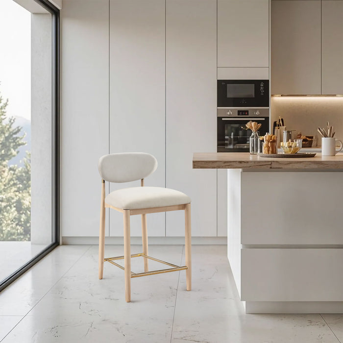 Riccio - Fabric Stool - Natural Frame - Simple Home Plus